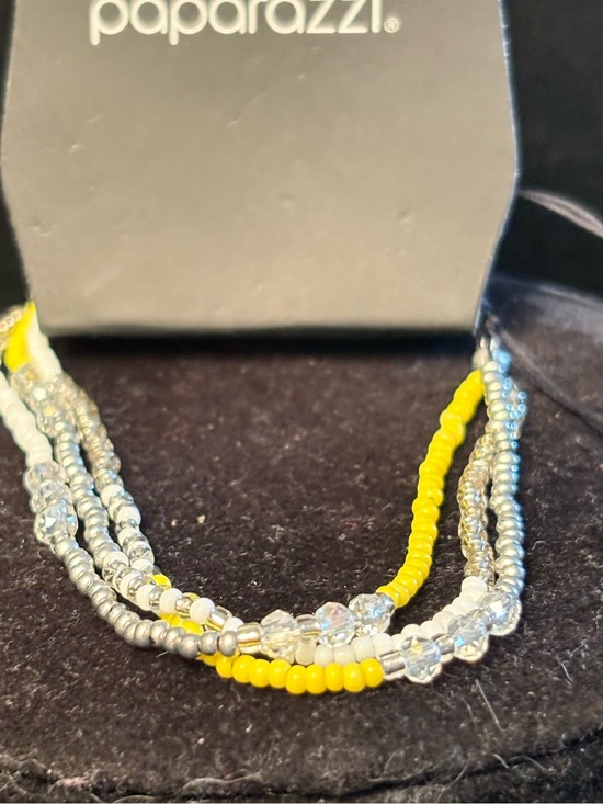 paparazzi Jewelry - Paparazzi Yellow and Silver Layered Beaded Bracelet